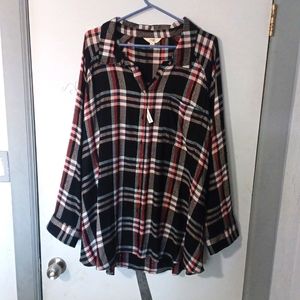 NWT Plaid Top!